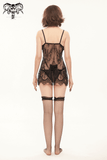 Black Lace Two-Piece Lingerie: Gothic Sexy Transparent Set