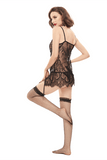 Black Lace Two-Piece Lingerie: Gothic Sexy Transparent Set