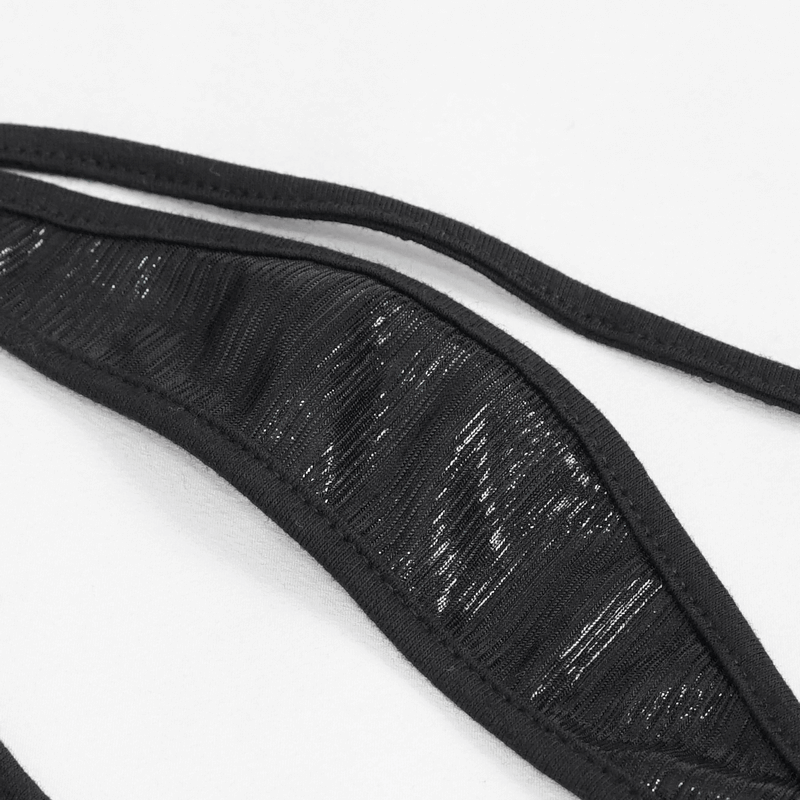 Black Lingerie Set: Body Harness with Chain and Pentagram