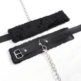 Black Lingerie Set: Body Harness with Chain and Pentagram