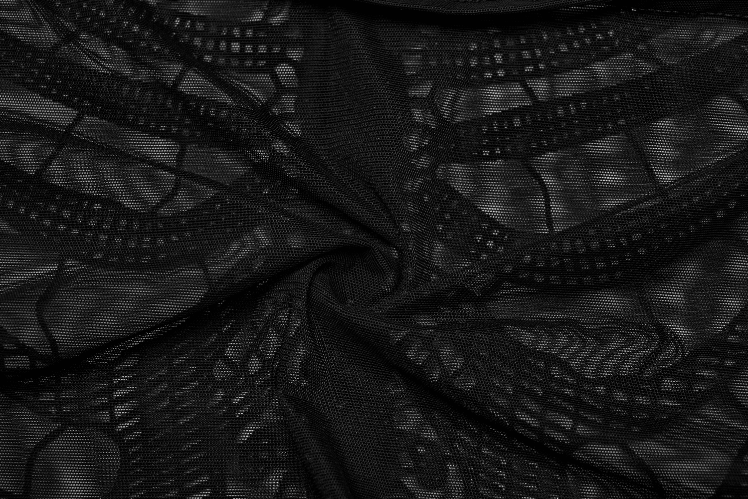 Black Mesh Halter Top with Embroidered Gothic Skeleton