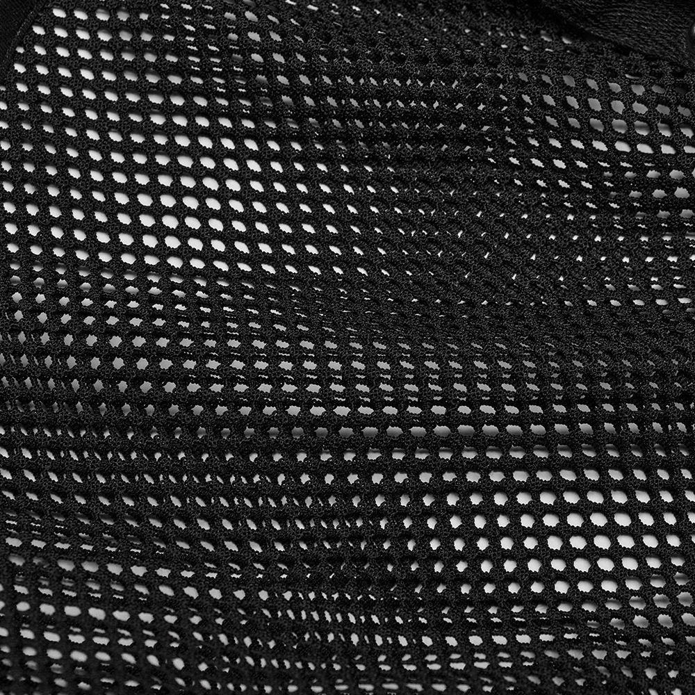 Black Mesh Hood with Mohawk Ponytail for an Edgy Look