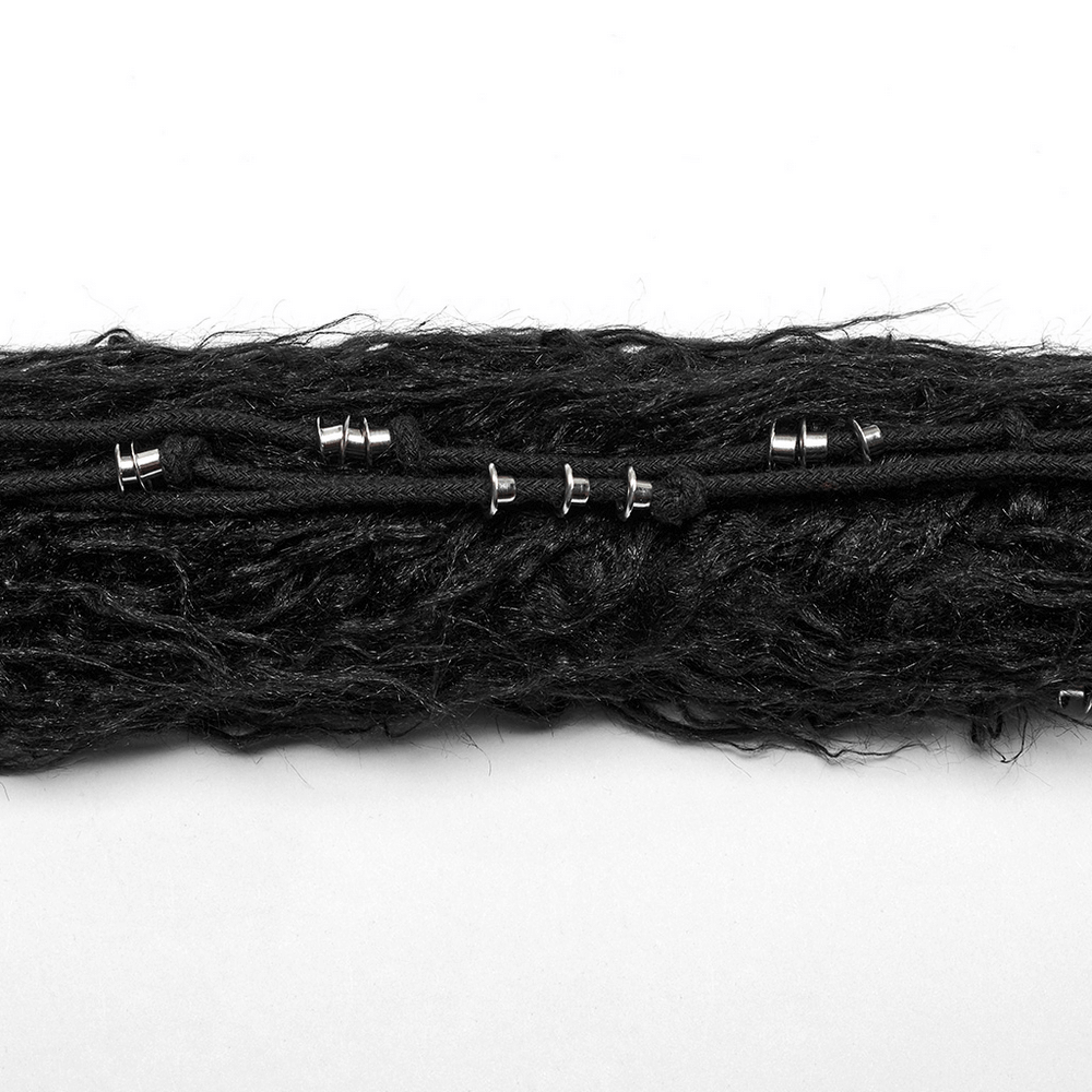 Black Mesh Hood with Mohawk Ponytail for an Edgy Look