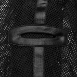 Black Mesh Hood with Mohawk Ponytail for an Edgy Look