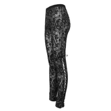 Black Mesh Leggings: Lace-Up / Gothic High-Waist Leggings