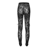 Black Mesh Leggings: Lace-Up / Gothic High-Waist Leggings