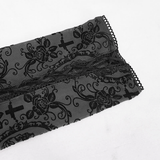 Black Mesh Leggings: Lace-Up / Gothic High-Waist Leggings