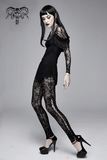 Black Mesh Leggings: Lace-Up / Gothic High-Waist Leggings