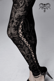 Black Mesh Leggings: Lace-Up / Gothic High-Waist Leggings