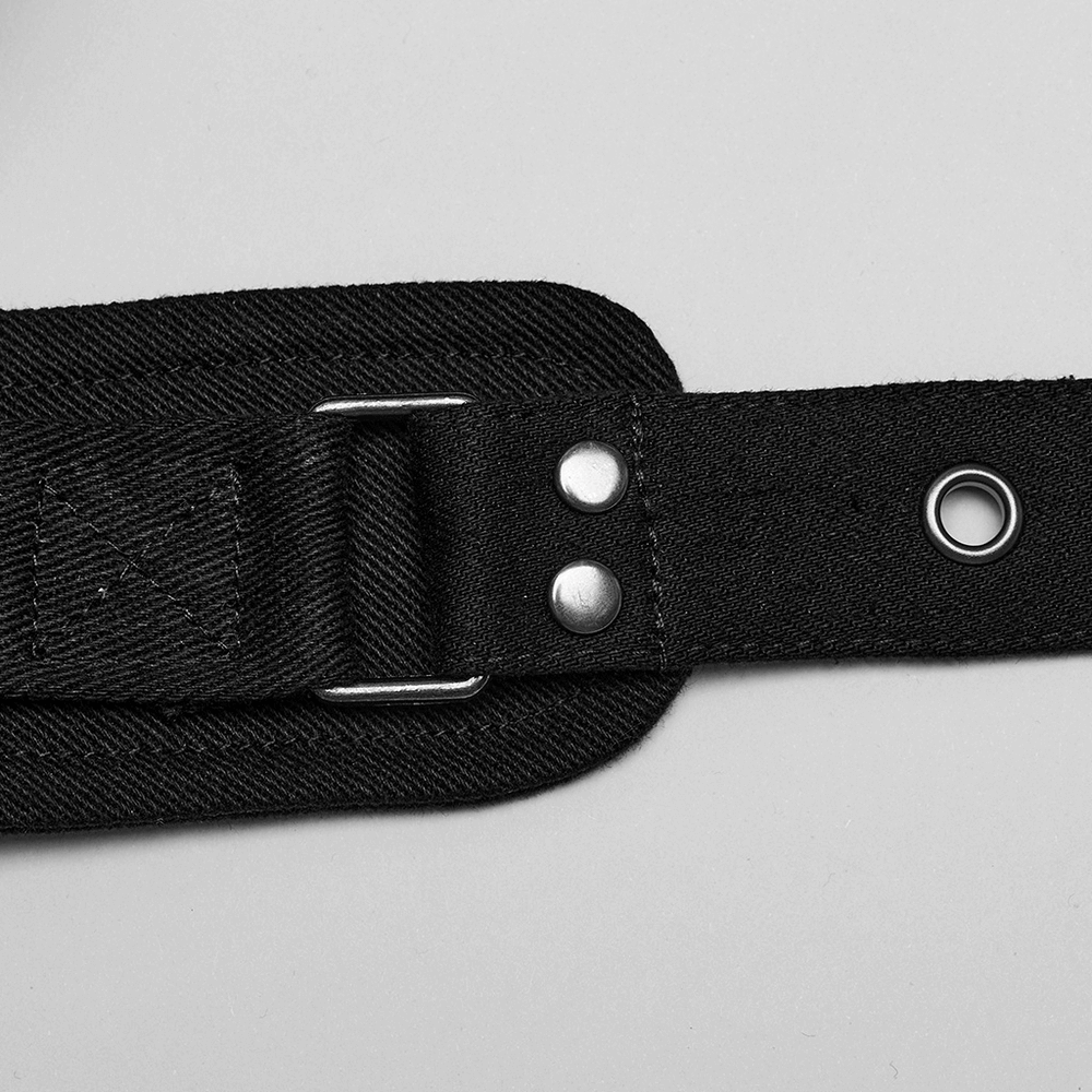 Black Micro Twill Chest Harness with O-Ring for Women