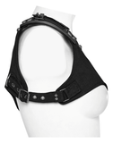 Black Micro Twill Chest Harness with O-Ring for Women