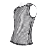Black Net Tank Top with Studded Shoulder Straps