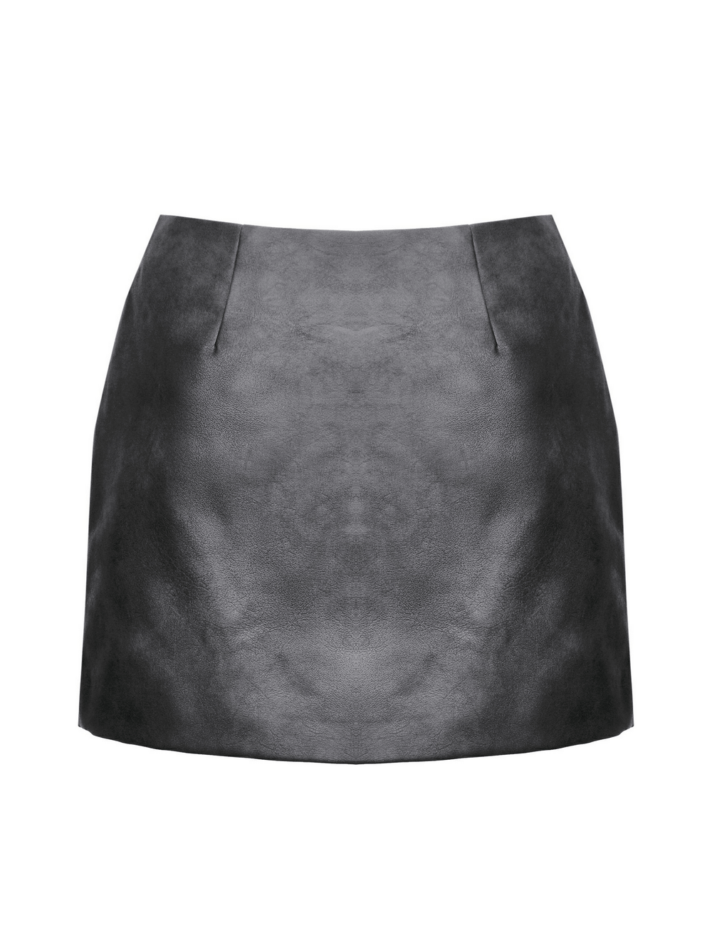 Black Punk Mini Skirt in Faux Leather with Strap Belts