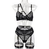 Black Sexy Garter Belt / Female Transparent Underwear / Erotic Mesh Lingerie - EVE's SECRETS