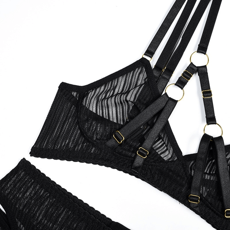 Black Sexy Garter Belt / Female Transparent Underwear / Erotic Mesh Lingerie - EVE's SECRETS