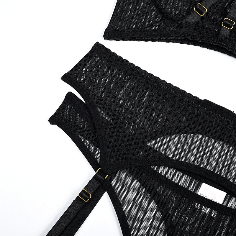 Black Sexy Garter Belt / Female Transparent Underwear / Erotic Mesh Lingerie - EVE's SECRETS