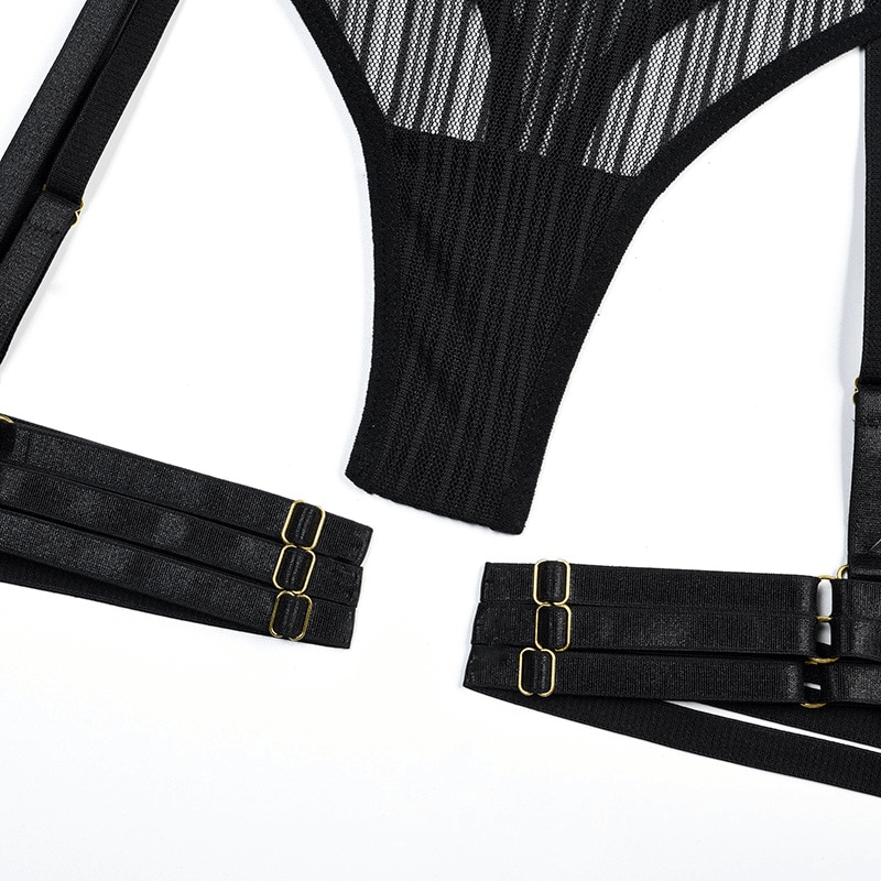 Black Sexy Garter Belt / Female Transparent Underwear / Erotic Mesh Lingerie - EVE's SECRETS