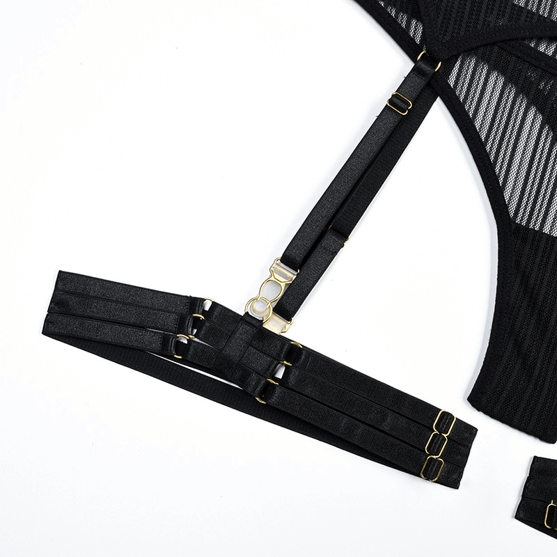 Black Sexy Garter Belt / Female Transparent Underwear / Erotic Mesh Lingerie - EVE's SECRETS