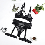 Black Sexy Garter Belt / Female Transparent Underwear / Erotic Mesh Lingerie - EVE's SECRETS