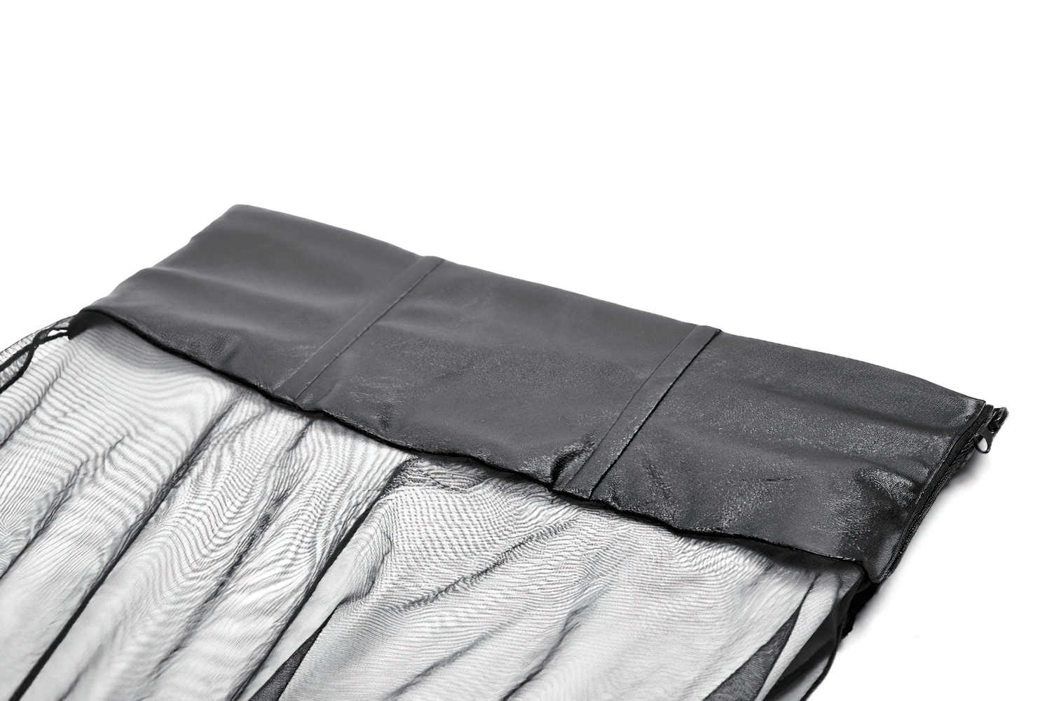 Black Sheer Maxi Skirt with Bold Metal Stud Accents