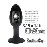 Black Silicone Anal Plug With Metal Ball Inside / Unisex Anus Masturbator / Anal Sex Toys - EVE's SECRETS