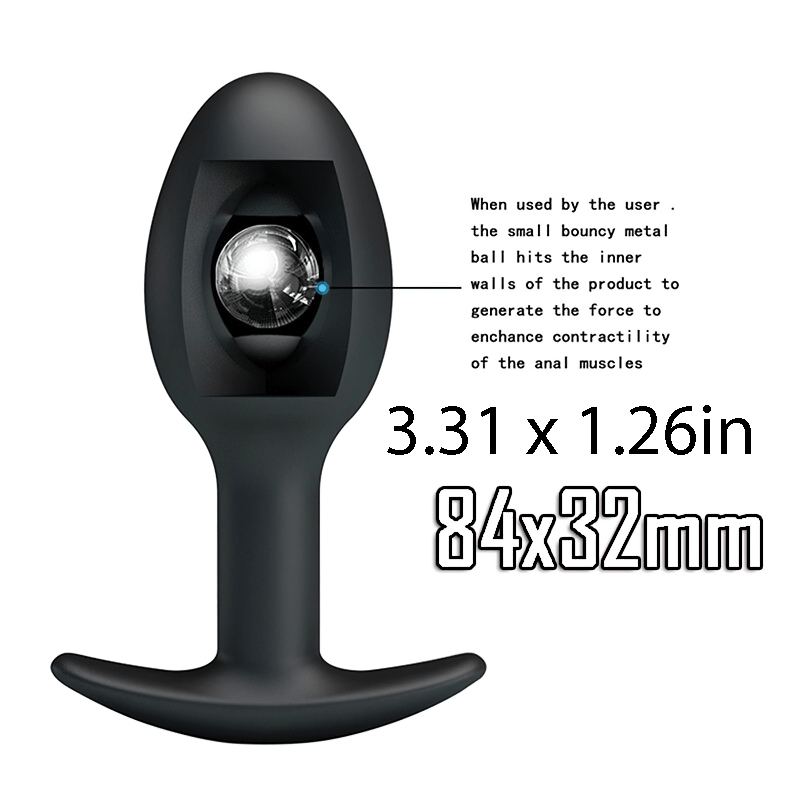 Black Silicone Anal Plug With Metal Ball Inside / Unisex Anus Masturbator / Anal Sex Toys - EVE's SECRETS
