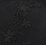 Black Swimsuit: Brocade Detail, Women's Lace-Up Bikini