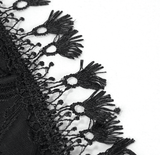 Black Swimsuit: Brocade Detail, Women's Lace-Up Bikini