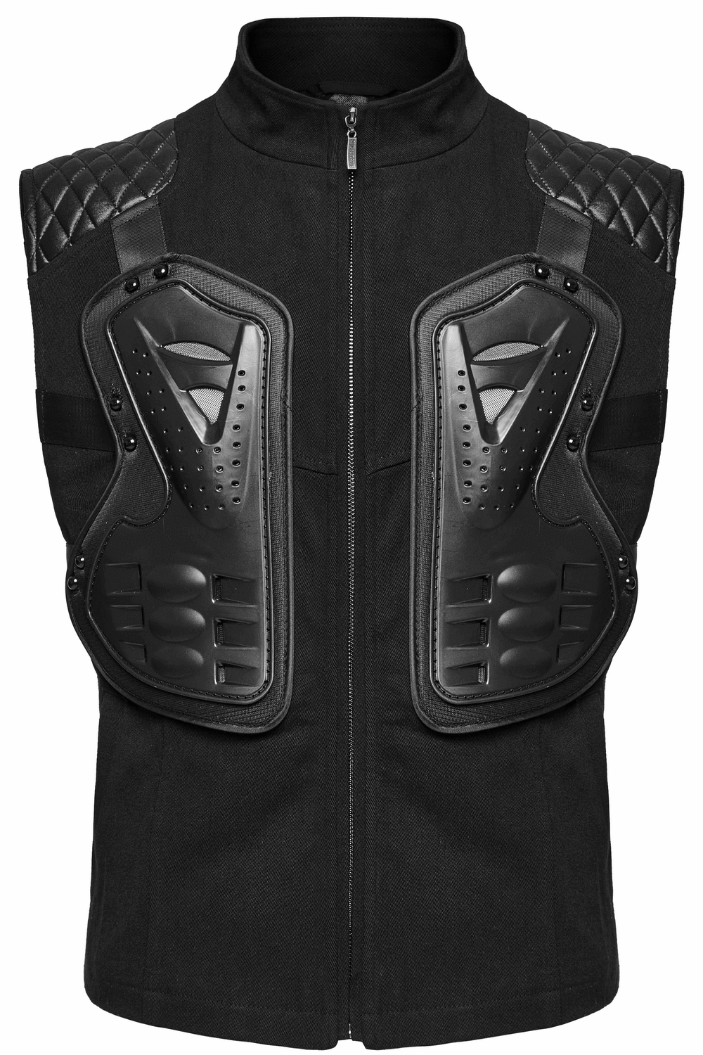 Black Tactical Vest with 3D Rubberized Armor Panels