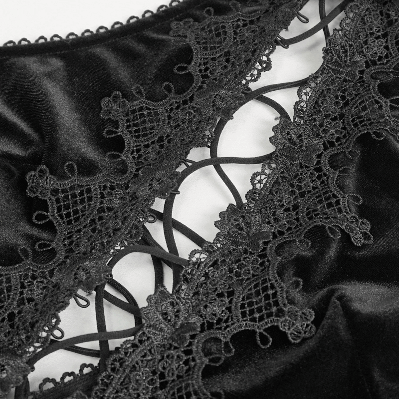 Black Velvet Halterneck Dress - Gothic Sexy Appeal