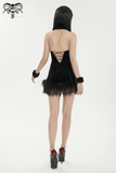Black Velvet Halterneck Dress - Gothic Sexy Appeal