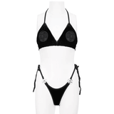 Black Velvet Pentagrams Bikini with a Sexy Stretch