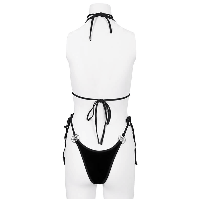 Black Velvet Pentagrams Bikini with a Sexy Stretch