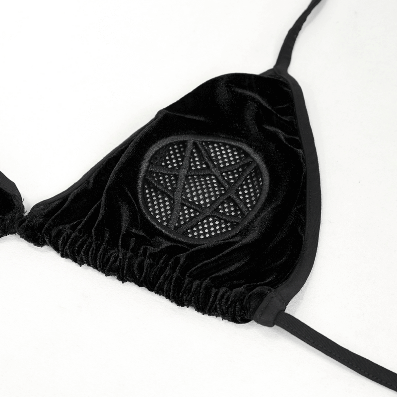 Black Velvet Pentagrams Bikini with a Sexy Stretch