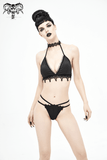Black Womens Bikini: Gothic Lace with Choker