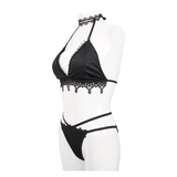 Black Womens Bikini: Gothic Lace with Choker