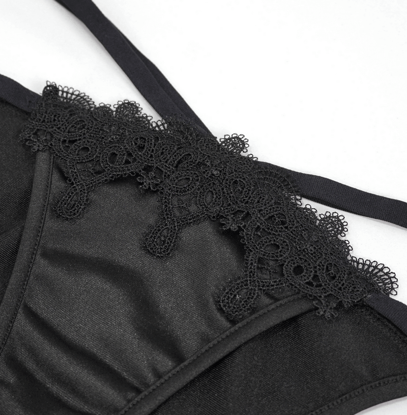 Black Womens Bikini: Gothic Lace with Choker