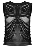 Bold Sleeveless Stretch Mesh Crop Top for Women