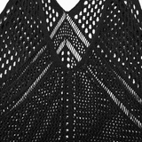 Bold Techwear Knit V-Neck Slit Dress for Women