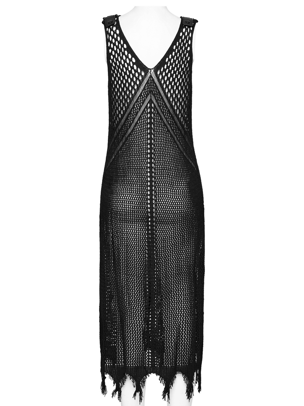 Bold Techwear Knit V-Neck Slit Dress for Women