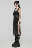 Bold Techwear Knit V-Neck Slit Dress for Women