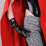 Bright Black Female Gloves / Patent Leather Long Gloves / Women's Mittens Different Lengths - EVE's SECRETS