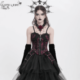 Brocade Corset with Chains and Adjustable Garter Straps