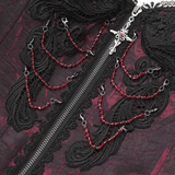 Brocade Corset with Chains and Adjustable Garter Straps