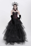 Brocade Corset with Chains and Adjustable Garter Straps