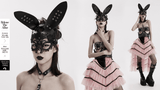 Bunny Mask with 3D Ears: Gothic Lace and Leather
