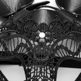 Bunny Mask with 3D Ears: Gothic Lace and Leather