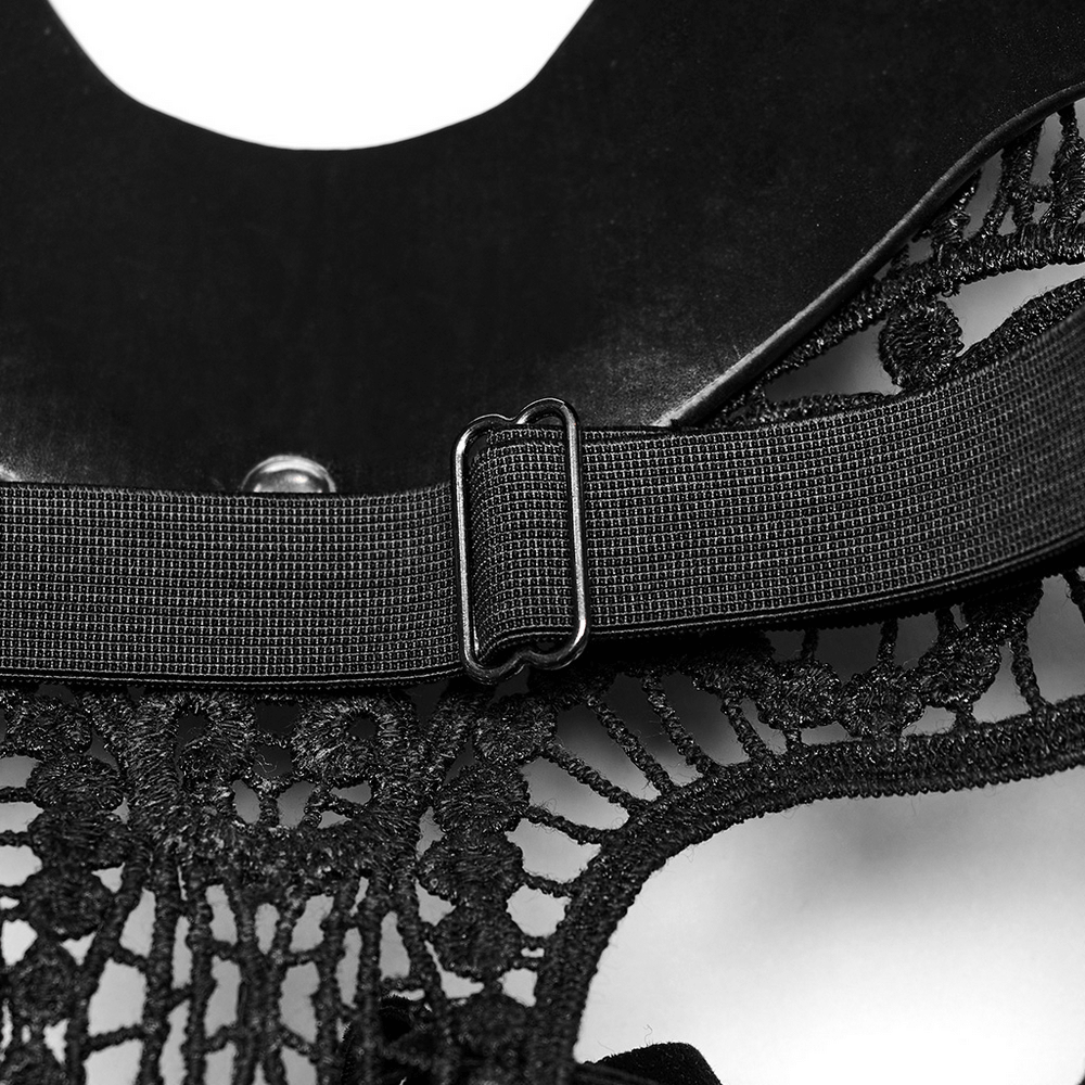 Bunny Mask with 3D Ears: Gothic Lace and Leather
