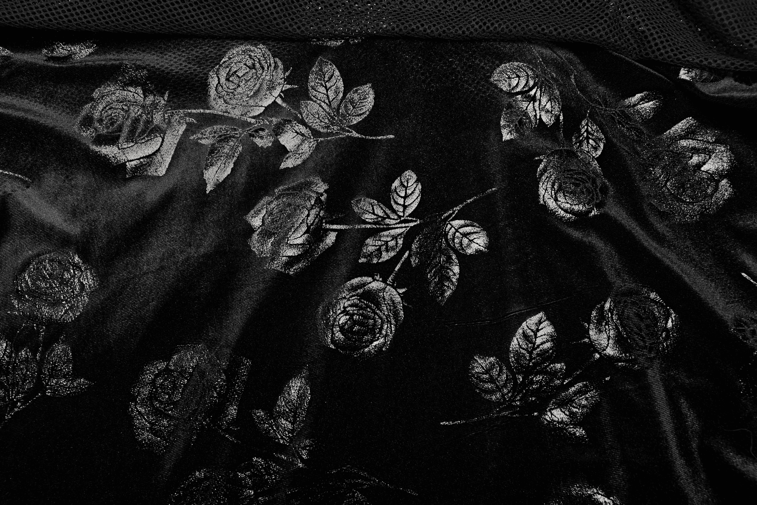 Captivating Halter Dress with Gothic Velvet Rose Design