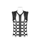 Chic Black Skeleton Vest with Stylish Punk Detail